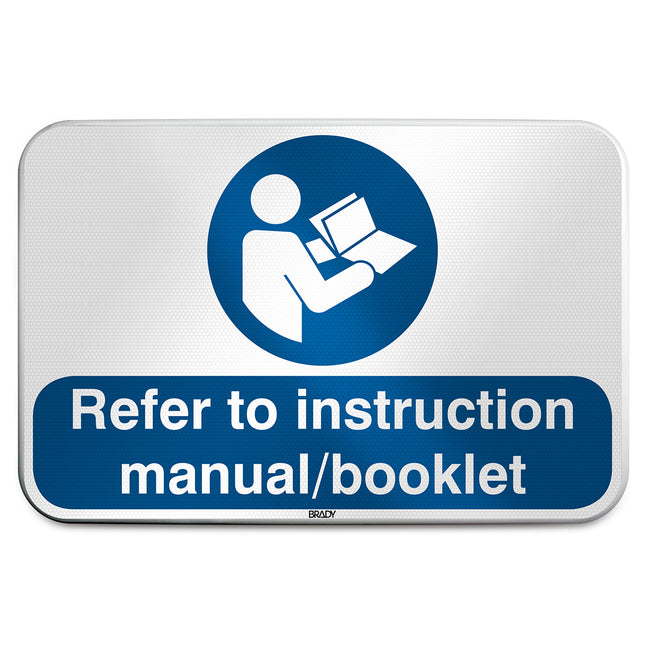 ISO Safety Sign  Refer to instruction manual booklet