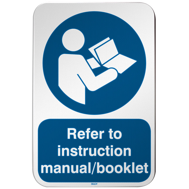 ISO Safety Sign  Refer to instruction manual booklet