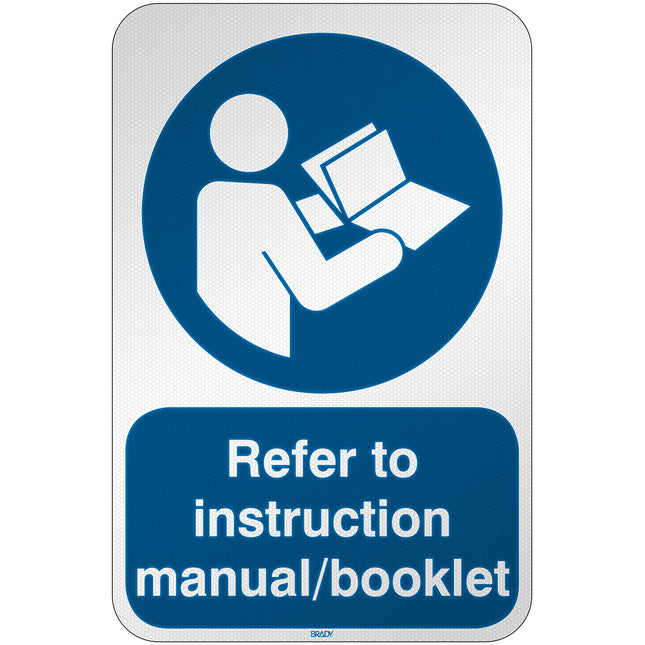 ISO Safety Sign  Refer to instruction manual booklet