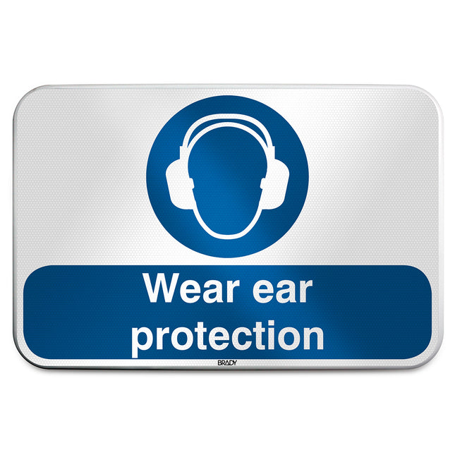 ISO Safety Sign  Wear ear protection