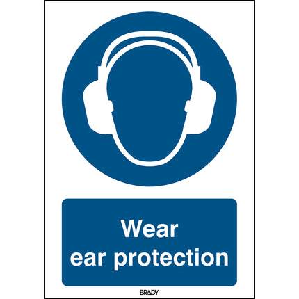 ISO Safety Sign  Wear ear protection