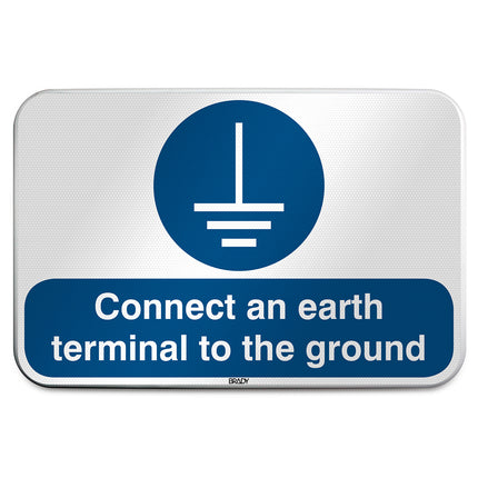 ISO Safety Sign  Connect an earth terminal to the ground