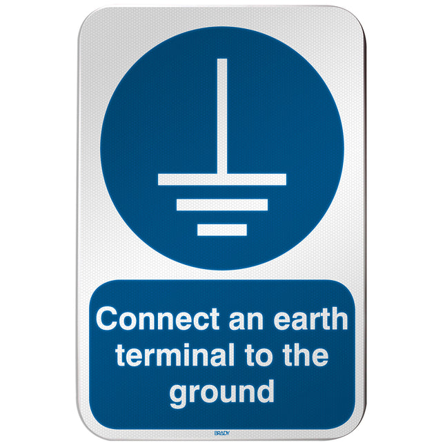 ISO Safety Sign  Connect an earth terminal to the ground