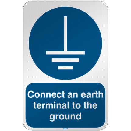 ISO Safety Sign  Connect an earth terminal to the ground