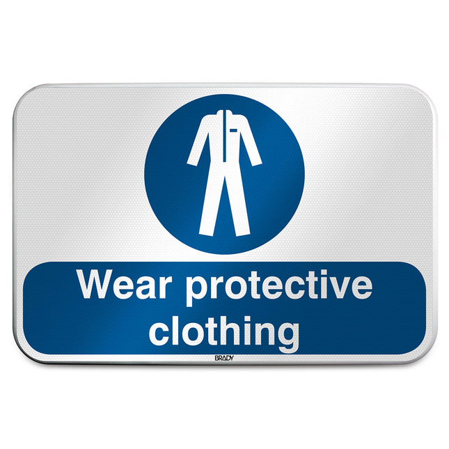 ISO Safety Sign  Wear protective clothing
