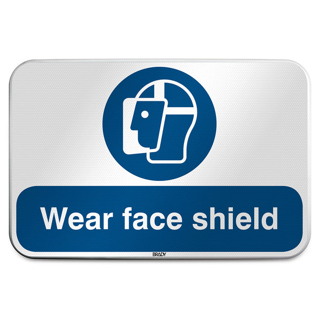 ISO Safety Sign  Wear face shield