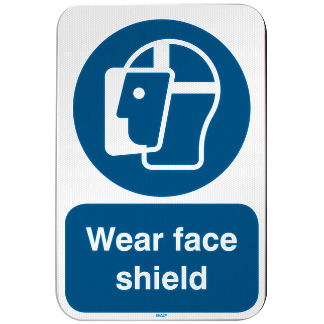 ISO Safety Sign  Wear face shield