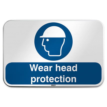 ISO Safety Sign  Wear head protection