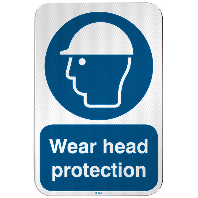 ISO Safety Sign  Wear head protection