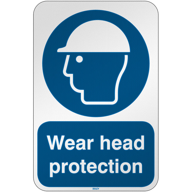 ISO Safety Sign  Wear head protection