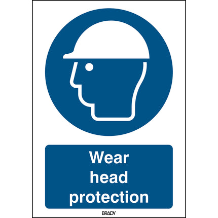 ISO Safety Sign  Wear head protection