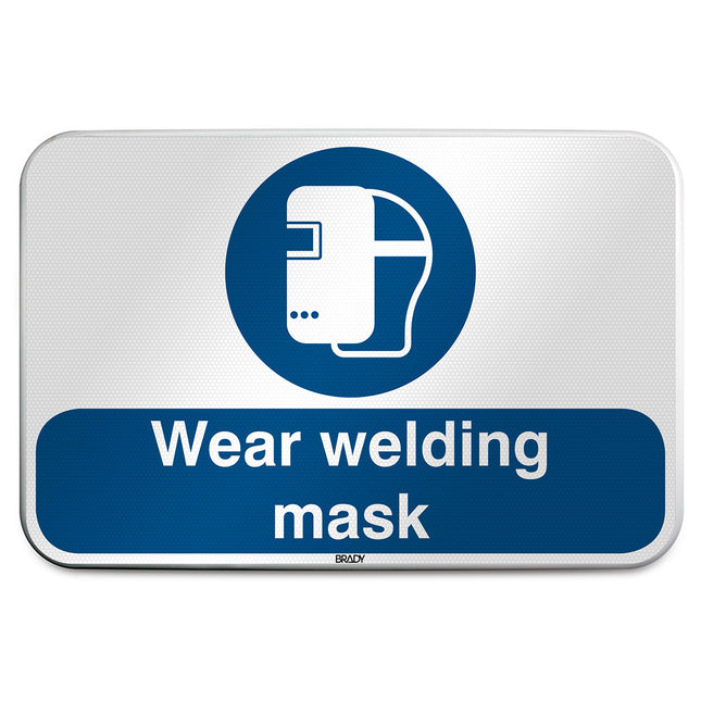 ISO Safety Sign  Wear welding mask