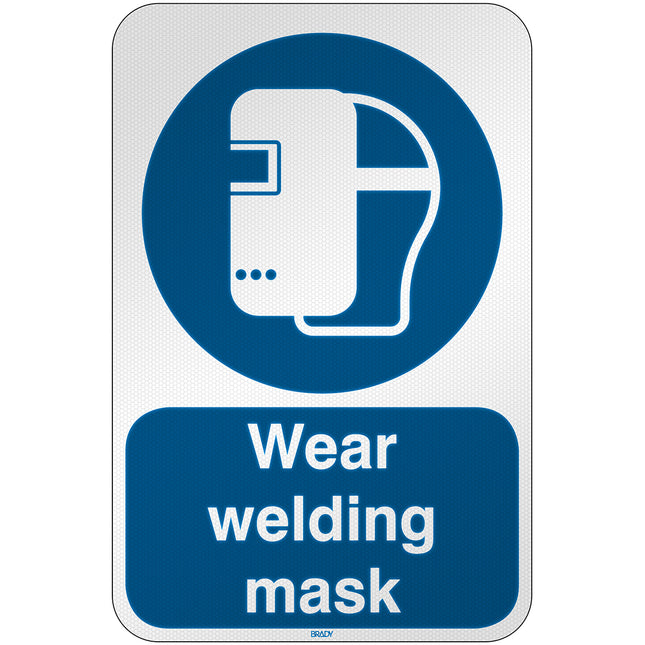ISO Safety Sign  Wear welding mask