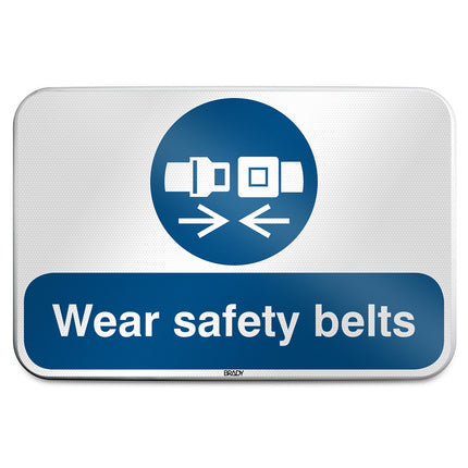 ISO Safety Sign  Wear safety belts