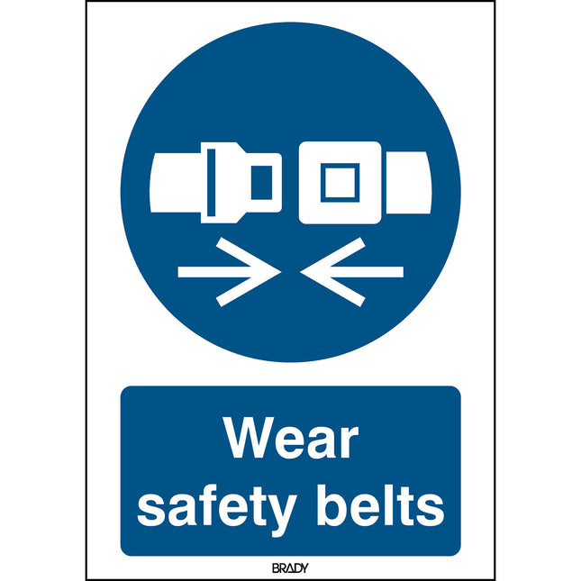 ISO Safety Sign  Wear safety belts