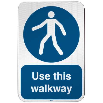 ISO Safety Sign  Use this walkway