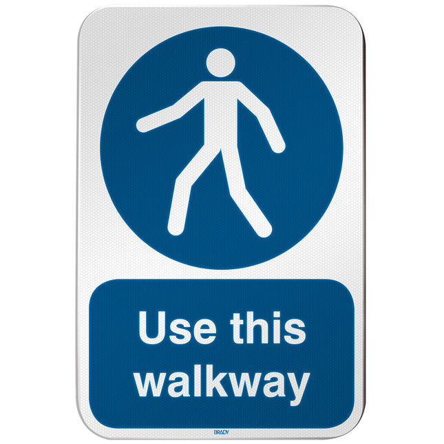 ISO Safety Sign  Use this walkway