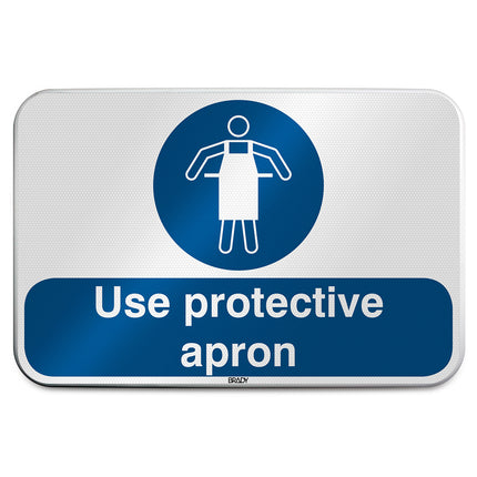 ISO Safety Sign  Use protective apron