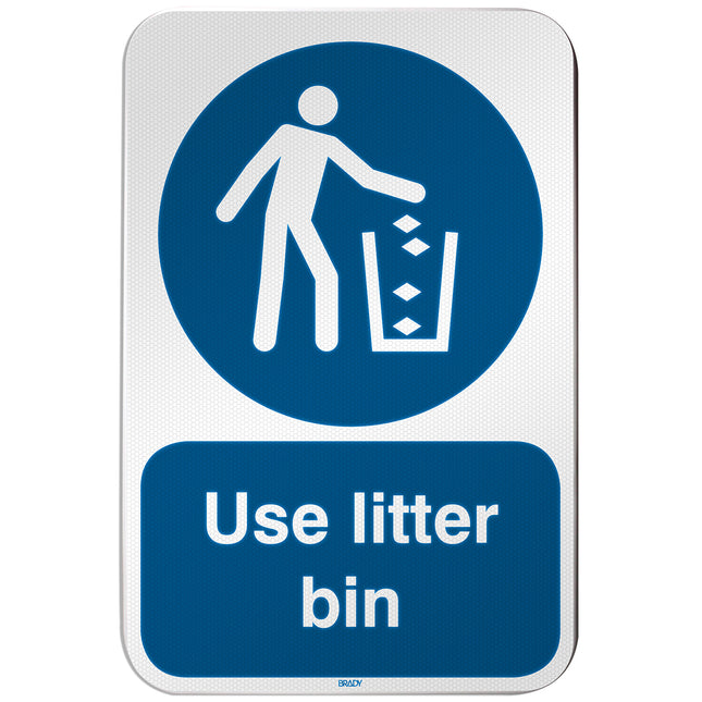 ISO Safety Sign  Use litter bin