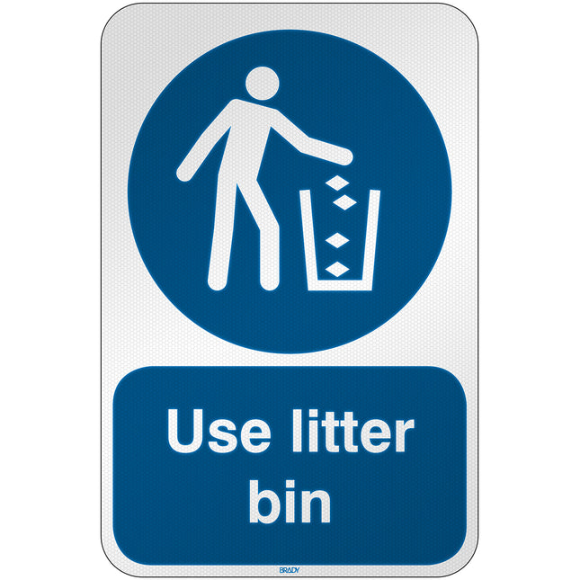 ISO Safety Sign  Use litter bin
