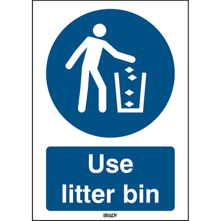ISO Safety Sign  Use litter bin
