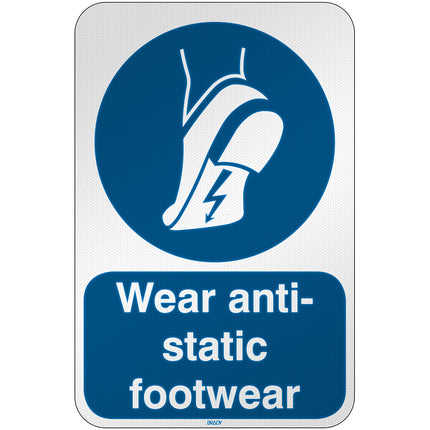ISO Safety Sign  Wear antistatic footwear