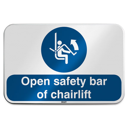 ISO Safety Sign  Open safety bar of chairlift