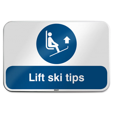 ISO Safety Sign  Lift ski tips