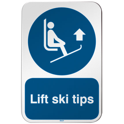 ISO Safety Sign  Lift ski tips