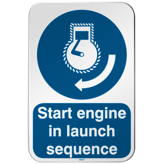 ISO Safety Sign  Start engine in launch sequence