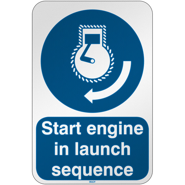 ISO Safety Sign  Start engine in launch sequence