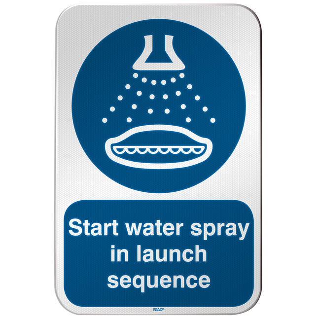 ISO Safety Sign  Start water spray in launch sequence