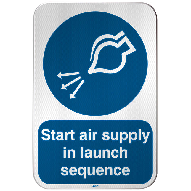 ISO Safety Sign  Start air supply in launch sequence