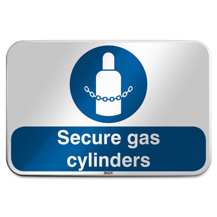 ISO Safety Sign  Secure gas cylinders
