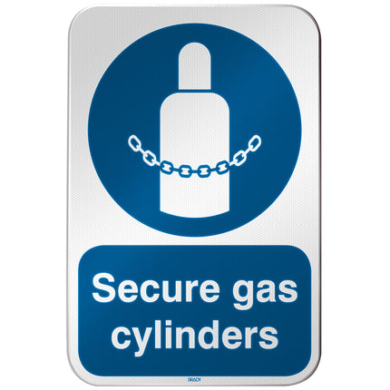 ISO Safety Sign  Secure gas cylinders