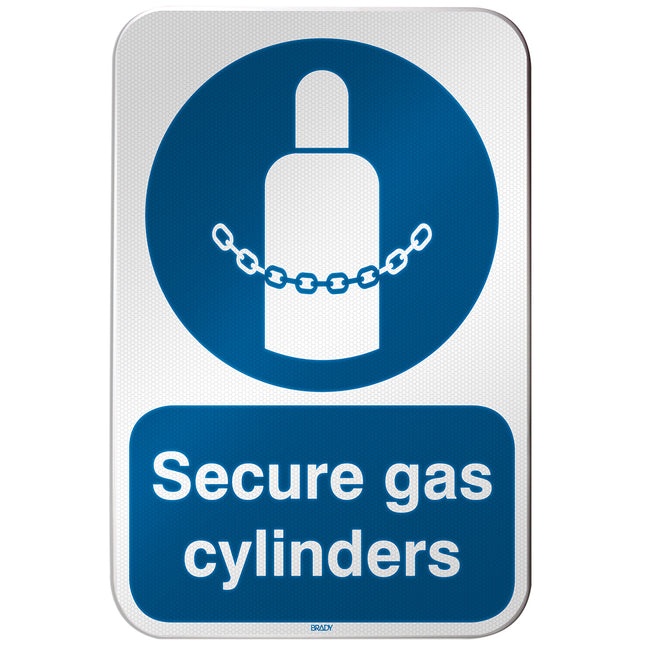 ISO Safety Sign  Secure gas cylinders