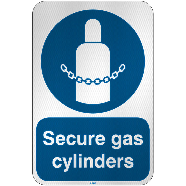 ISO Safety Sign  Secure gas cylinders