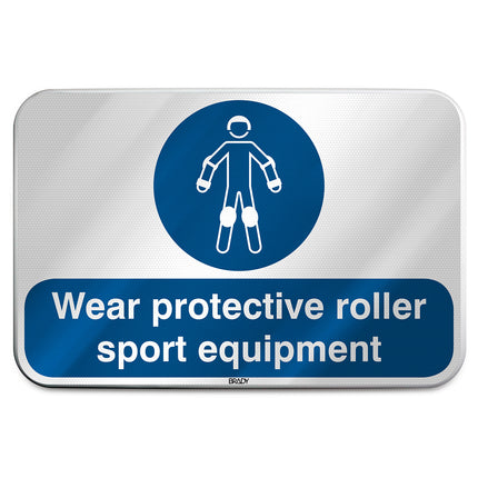 ISO Safety Sign  Wear protective roller sport equipment