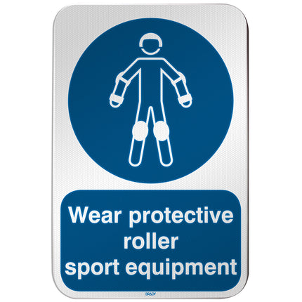 ISO Safety Sign  Wear protective roller sport equipment