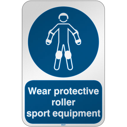 ISO Safety Sign  Wear protective roller sport equipment