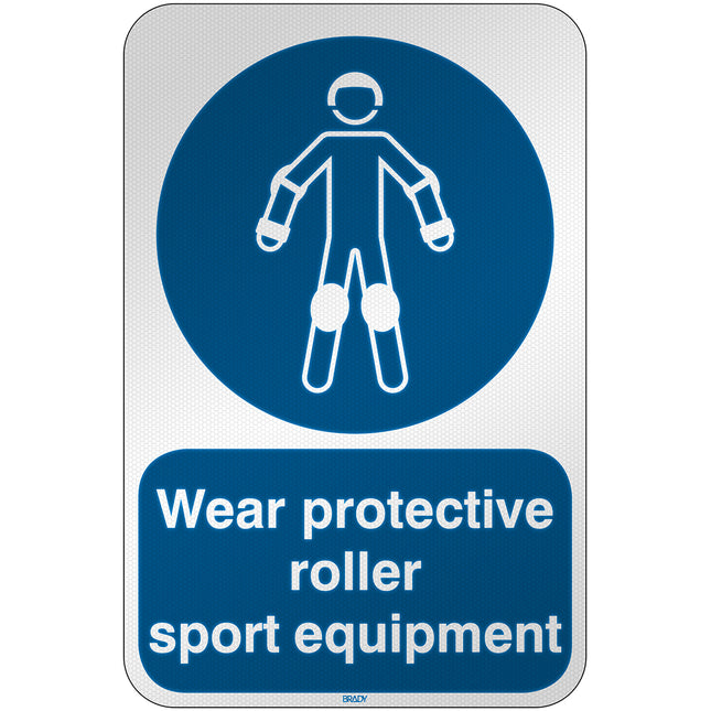 ISO Safety Sign  Wear protective roller sport equipment