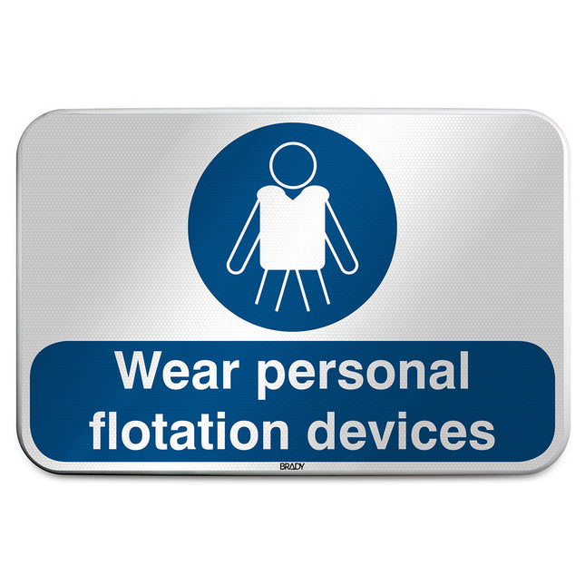 ISO Safety Sign  Wear personal flotation devices