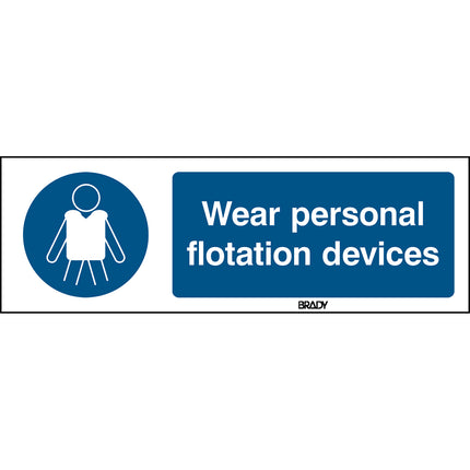 ISO Safety Sign  Wear personal flotation devices