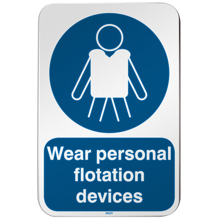 ISO Safety Sign  Wear personal flotation devices