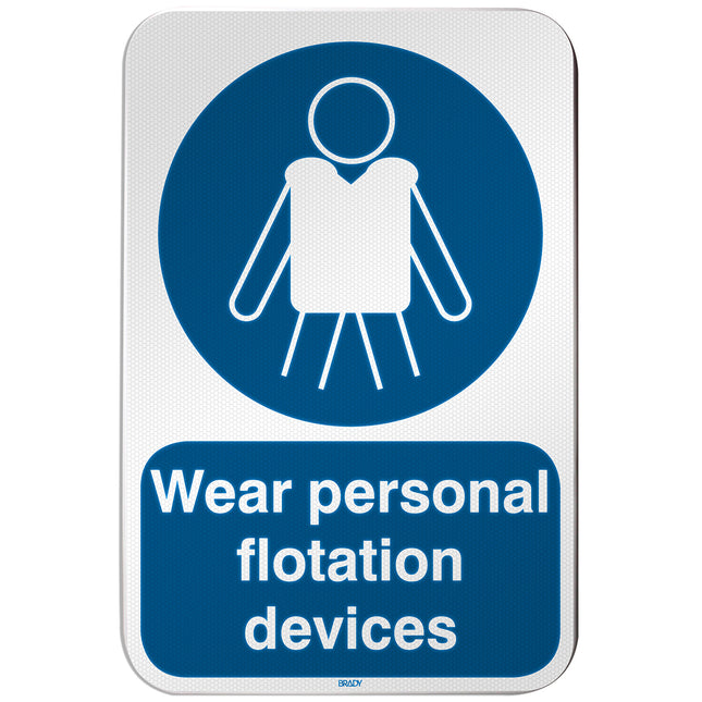 ISO Safety Sign  Wear personal flotation devices