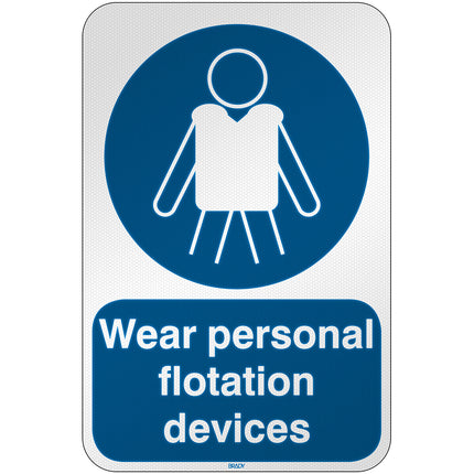 ISO Safety Sign  Wear personal flotation devices