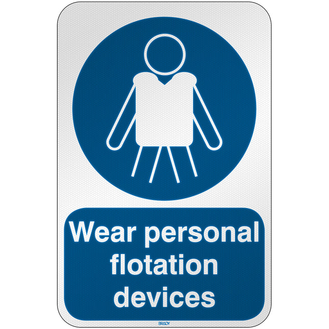 ISO Safety Sign  Wear personal flotation devices