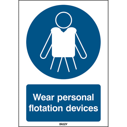 ISO Safety Sign  Wear personal flotation devices