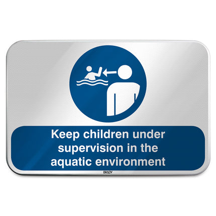 ISO Safety Sign  Keep children under supervision in the aquatic environment