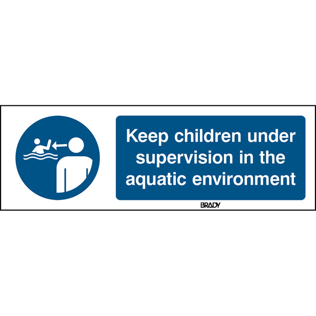 ISO Safety Sign  Keep children under supervision in the aquatic environment